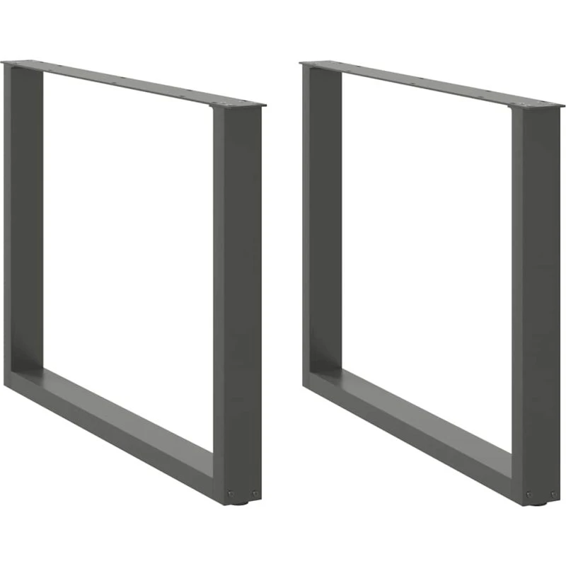 vidaXL spisebordsben U-formet 2 stk. antracit 100x(72-73) cm stål