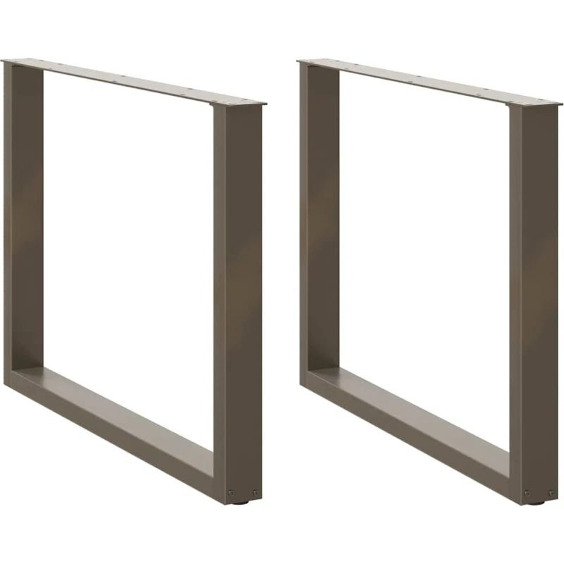 vidaXL U-formet spisebordsben 2 stk. naturstål 100x(72-73) cm