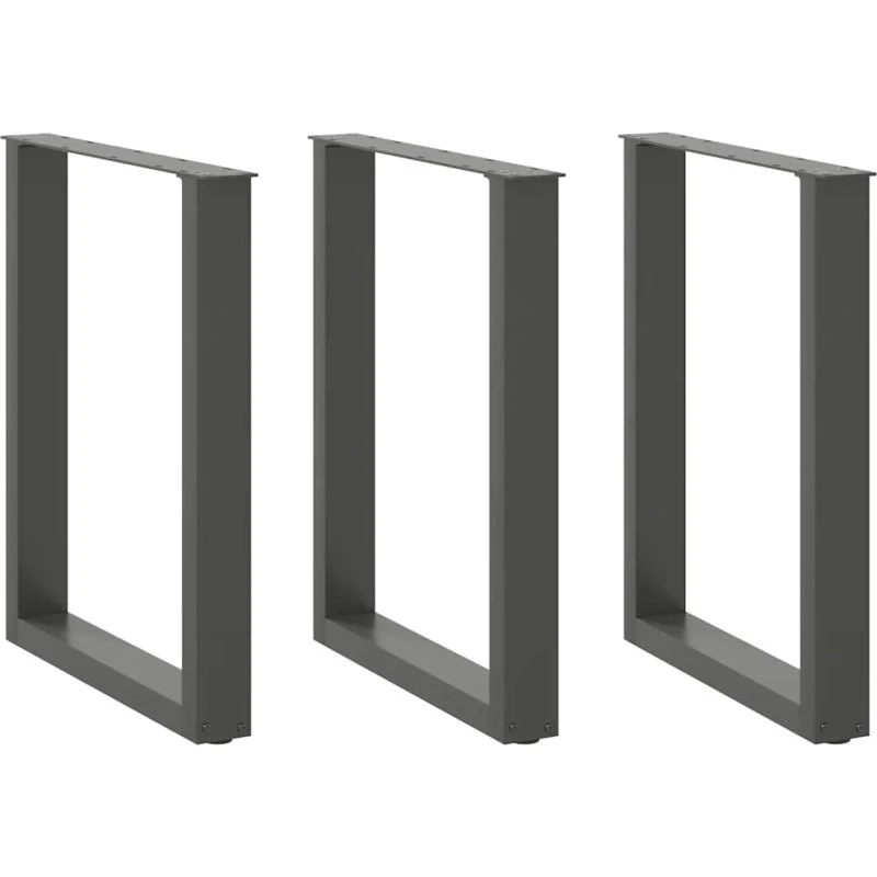 vidaXL spisebordsben U-formet 3 stk. antracit 70 x (72-73) cm stål