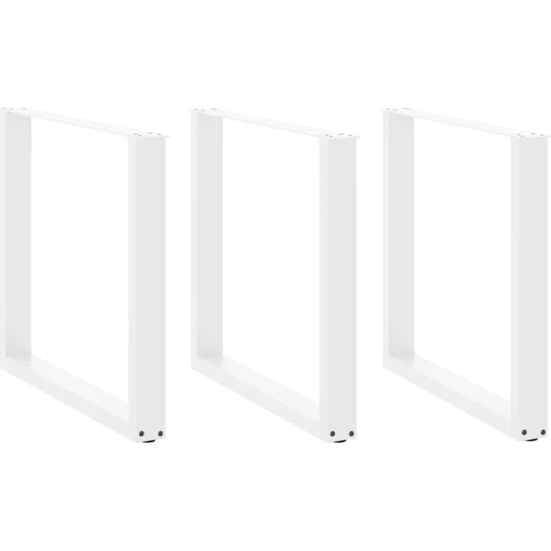 vidaXL U-formet spisebordsben 3 stk. hvid 80x(72-73) cm stål