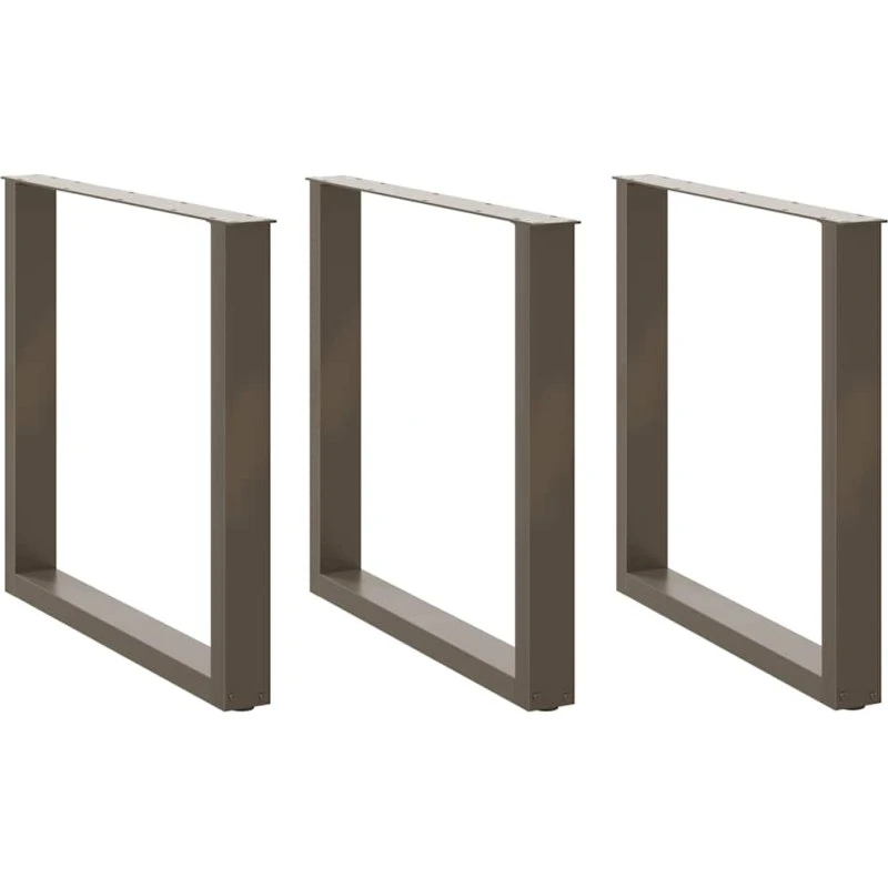 vidaXL U-formet spisebordsben 3 stk. naturstål 80x(72-73) cm