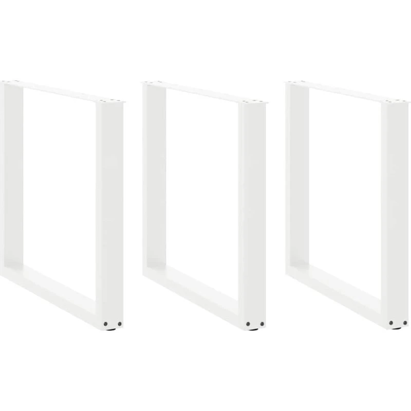 vidaXL U-formet spisebordsben 3 stk. hvid 90 x (72-73) cm stål