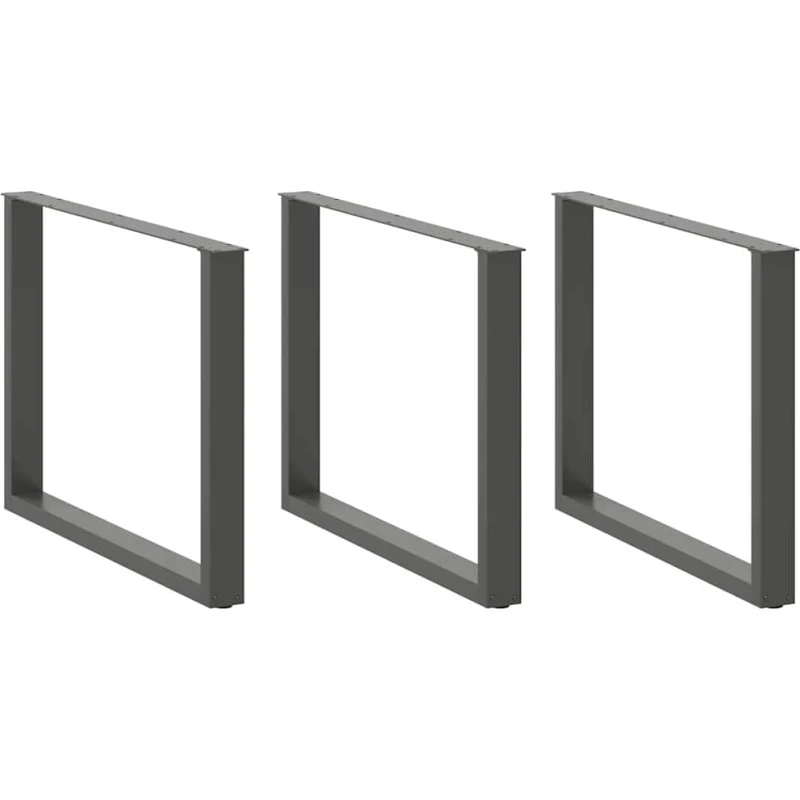 vidaXL spisebordsben U-formet 3 stk. antracit 100x(72-73) cm stål