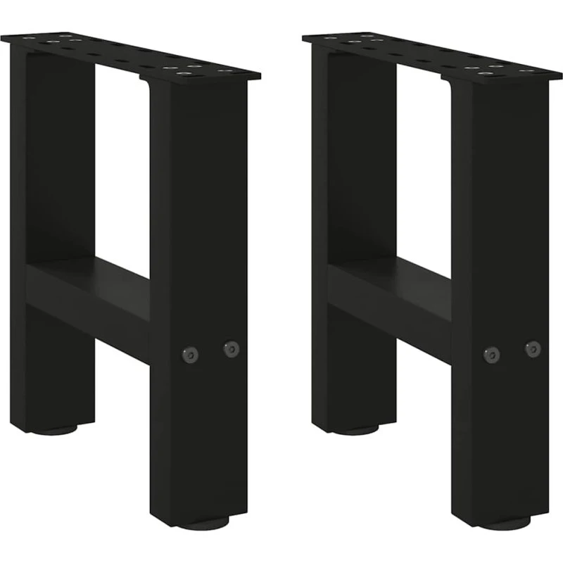 vidaXL sofabordsben sort 2 stk. 30x(30-31) cm stål