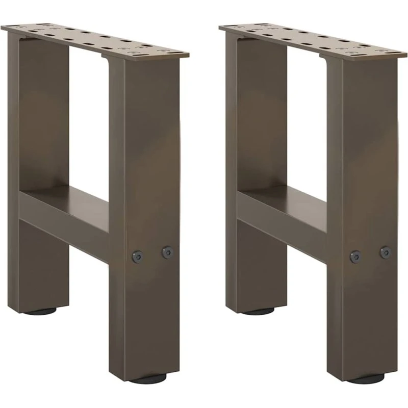 vidaXL sofabordsben naturstål 2 stk. 30x(30-31) cm