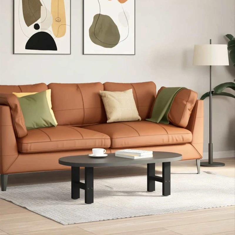 vidaXL sofabordsben sort 2 stk. 40x(30-31) cm stål