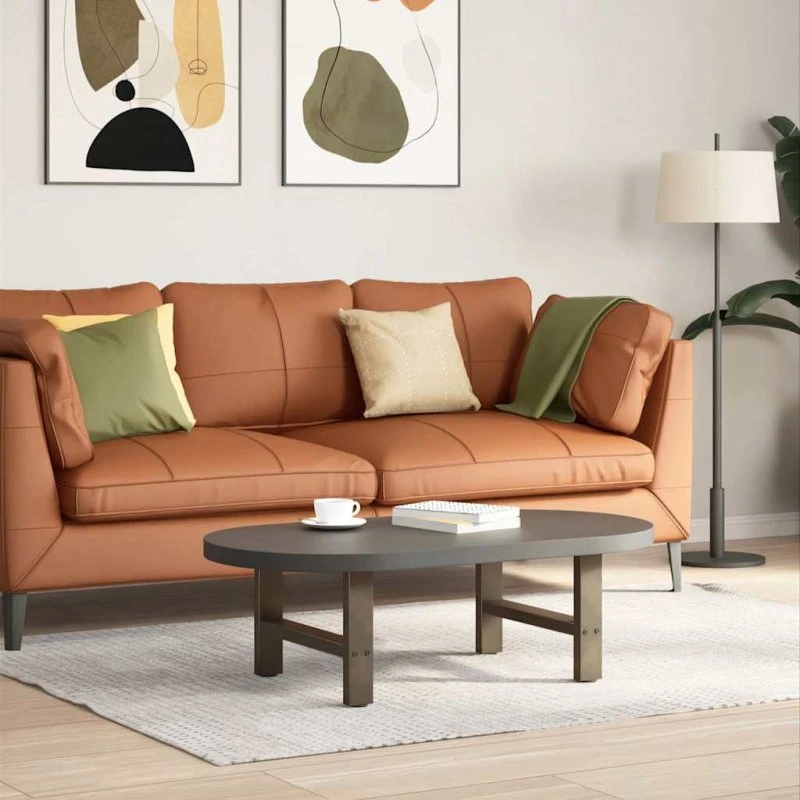 vidaXL sofabordsben naturstål 2 stk. 50x(30-31) cm