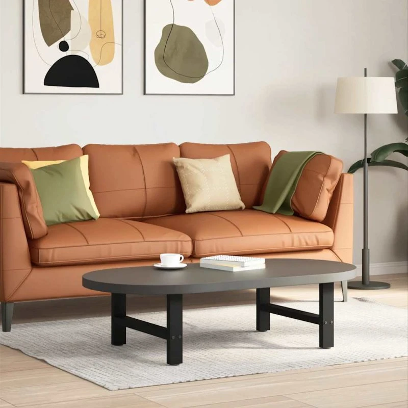 vidaXL sofabordsben sort 2 stk. 60x(30-31) cm stål