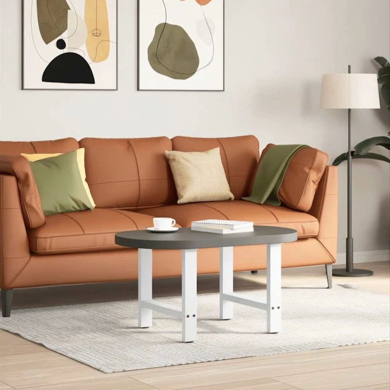 vidaXL sofabordsben hvid 2 stk. 50x(42-43) cm stål