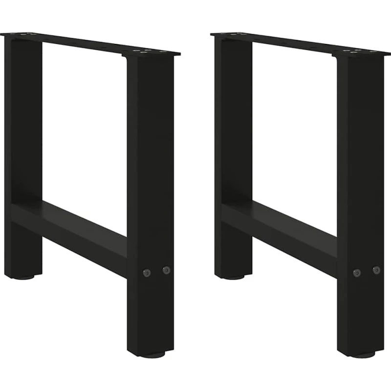 vidaXL sofabordsben sort 2 stk. 60 x (42-43) cm stål