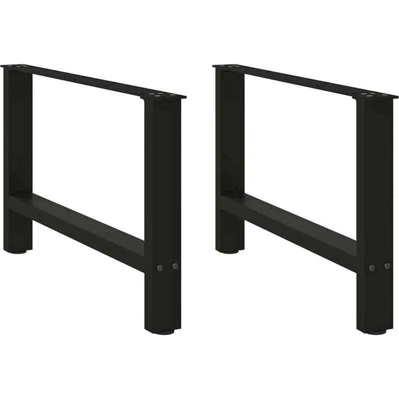 vidaXL sofabordsben sort 2 stk. 70 x (42-43) cm stål