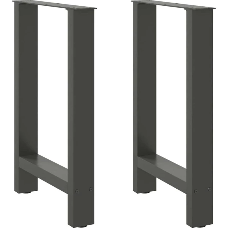 vidaXL spisebordsben antracit 2 stk. 60 x (72-73) cm stål