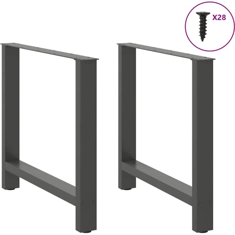 vidaXL spisebordsben antracit 2 stk. 70 x (72-73) cm stål