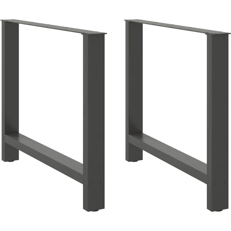 vidaXL spisebordsben antracit 2 stk. 100x(72-73) cm stål