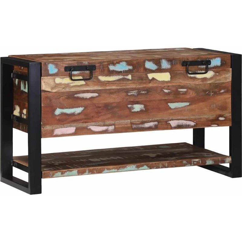 vidaXL Opbevaringskasse 80 x 35 x 45 cm i massivt genbrugstræ