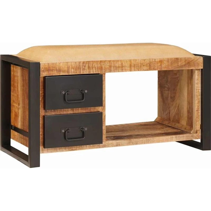 vidaXL Opbevaringsbænk Brun 80x35x40 cm, Massivt Mangotræ