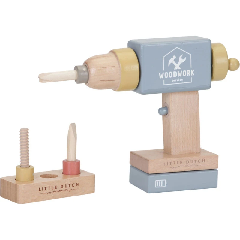 Little Dutch Skruemaskine i træ med 3 udskiftelige bor