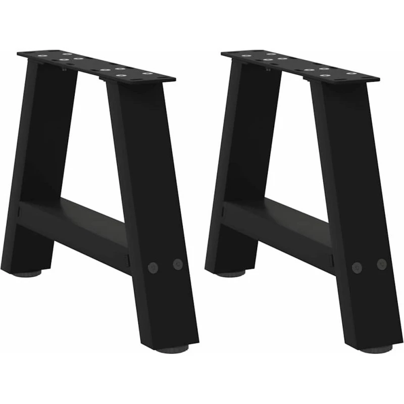 vidaXL sofabordsben A-formet 2 stk. sort 50x(30-31) cm stål