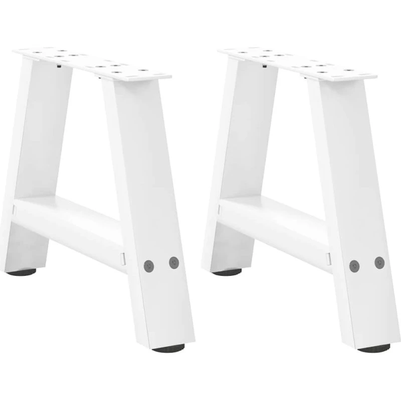 vidaXL sofabordsben A-formet 2 stk. hvid 50x(30-31) cm stål