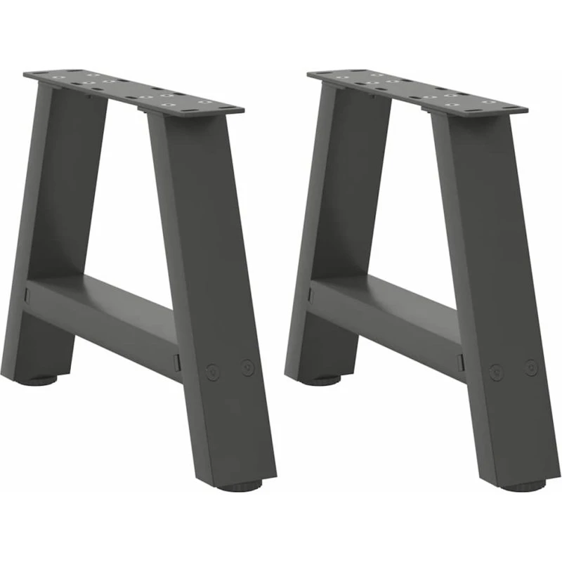 vidaXL sofabordsben A-formet 2 stk. antracit 50x(30-31) cm stål