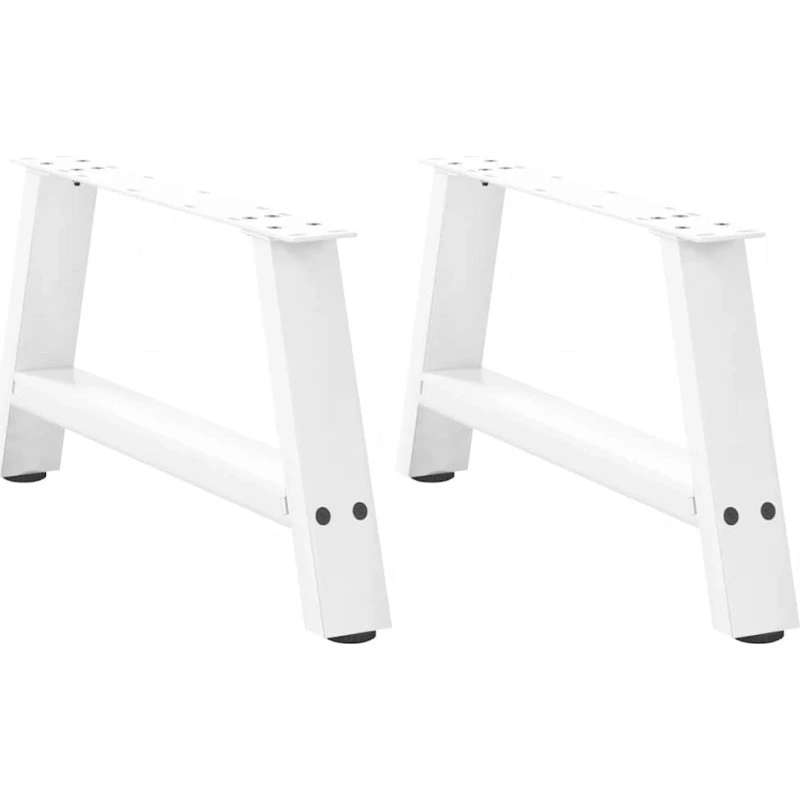 vidaXL sofabordsben A-formet 2 stk. hvid 60x(30-31) cm stål