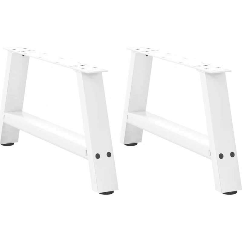 vidaXL sofabordsben A-formet 2 stk. hvid 70x(30-31) cm stål