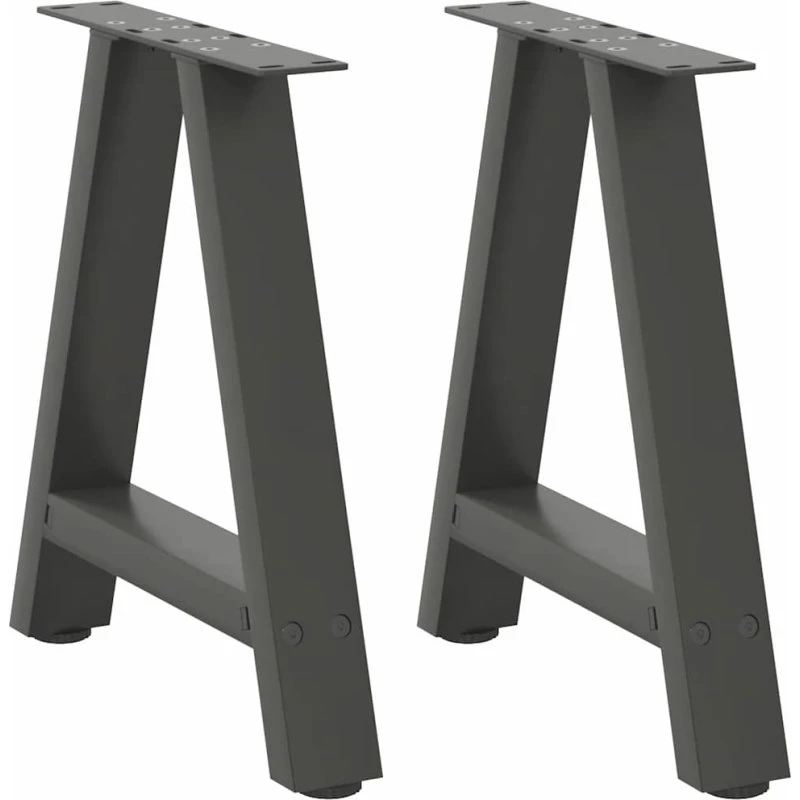 vidaXL sofabordsben A-formet 2 stk. antracit 38 x (42-43) cm stål