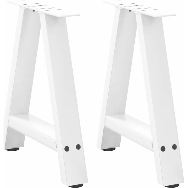 vidaXL sofabordsben A-formet 2 stk. hvid 50x(42-43) cm stål