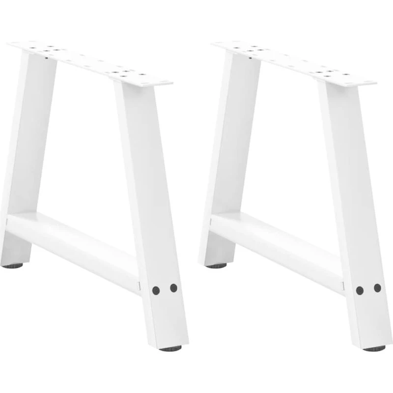 vidaXL sofabordsben A-formet 2 stk. hvid 60 x (42-43) cm stål