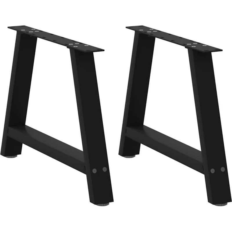 vidaXL sofabordsben A-formet 2 stk. sort 70 x (42-43) cm stål