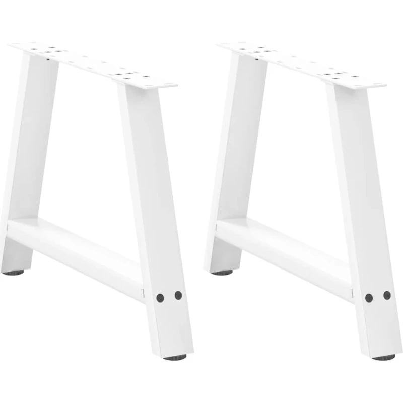 vidaXL sofabordsben A-formet 2 stk. hvid 70 x (42-43) cm stål