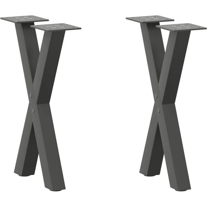 vidaXL X-formet sofabordsben 2 stk. antracit 38 x (42-43) cm stål
