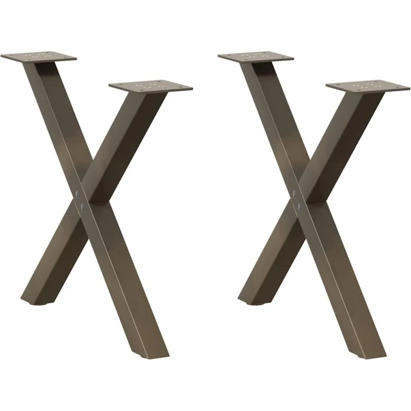 vidaXL X-formet sofabordsben 2 stk. naturstål 50x(42-43) cm