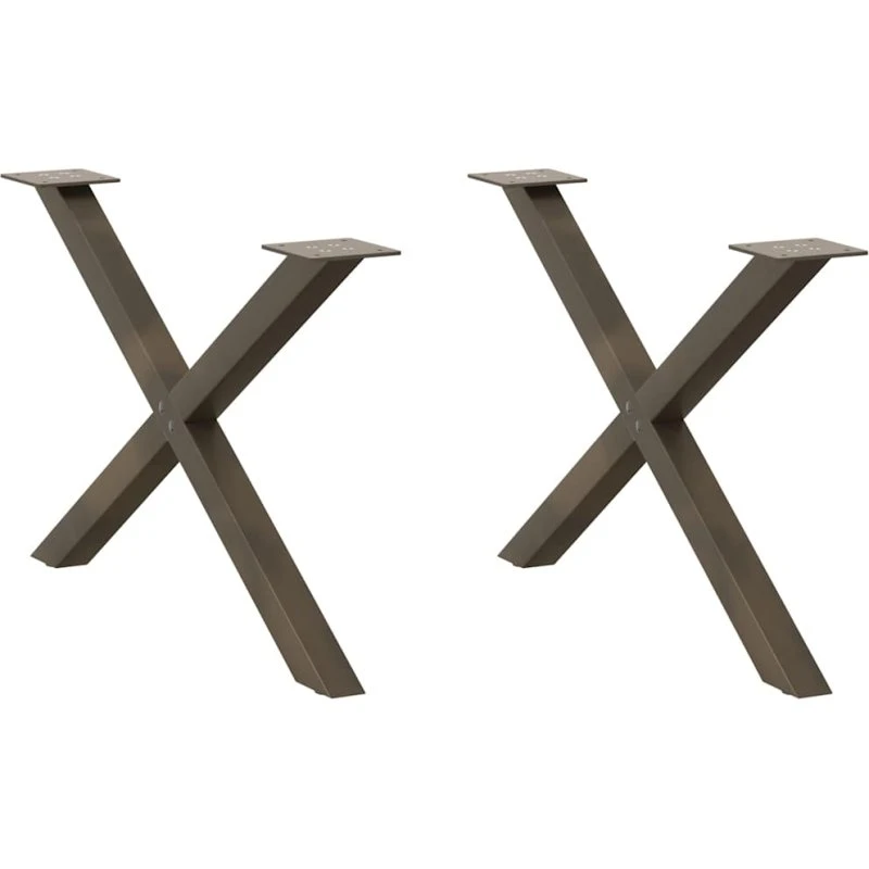 vidaXL X-formet sofabordsben 2 stk. naturstål 70 x (42-43) cm