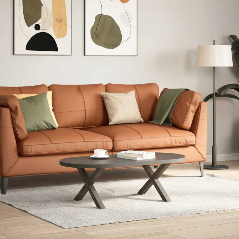 vidaXL sofabordsben X-formet 2 stk. naturstål 50x(30-31) cm