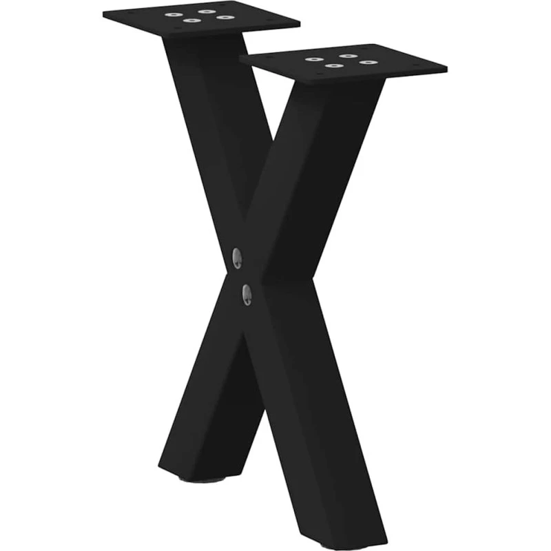 vidaXL X-formet sofabordsben 2 stk. sort 37x(30-31) cm stål
