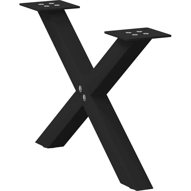 vidaXL sofabordsben X-formet 2 stk. sort 50x(30-31) cm stål