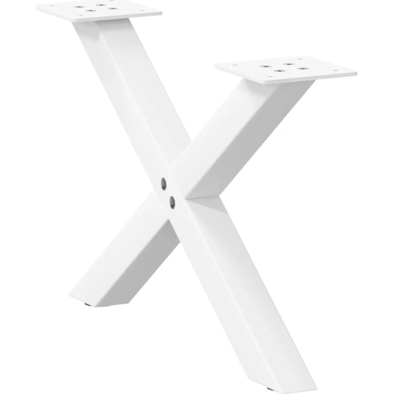 vidaXL X-formet sofabordsben 2 stk. hvid 50x(30-31) cm stål