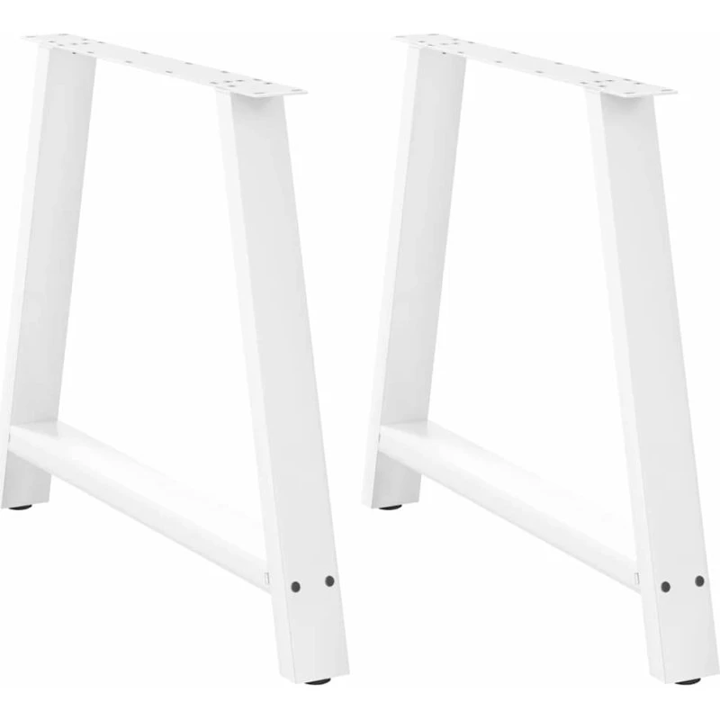 vidaXL spisebordsben A-formet 2 stk. hvid 100x(72-73) cm stål