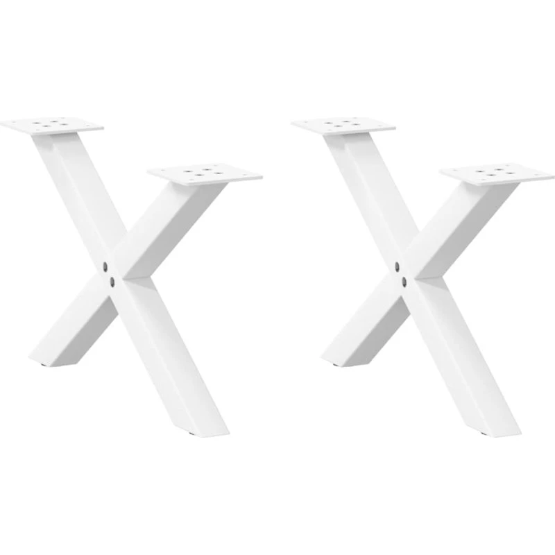 vidaXL sofabordsben X-formet 2 stk. hvid 60x(30-31) cm stål