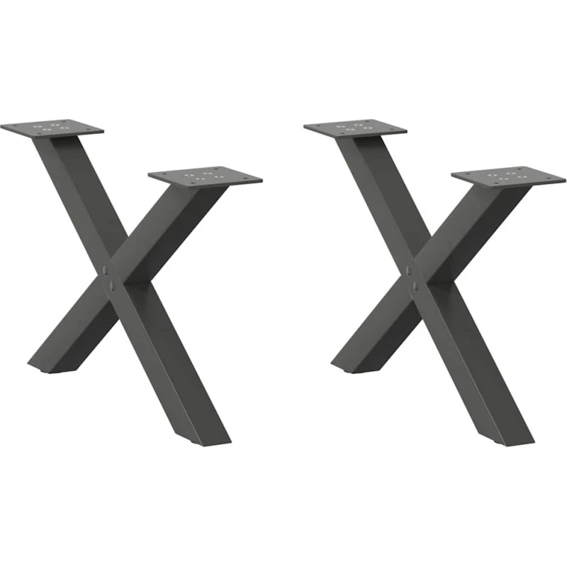 vidaXL X-formet sofabordsben 2 stk. antracit 60x(30-31) cm stål