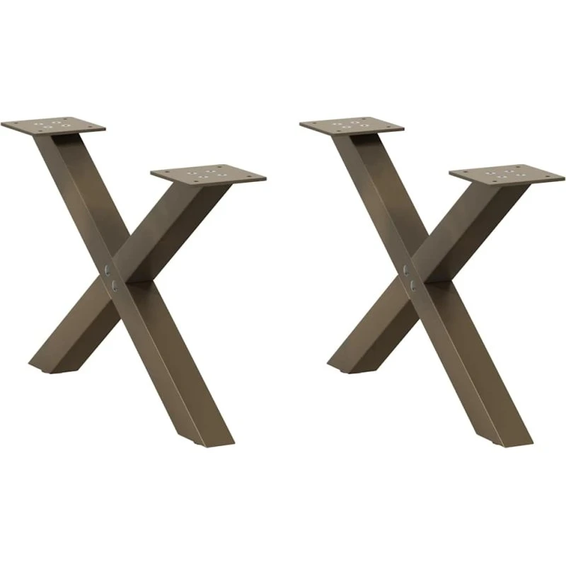 vidaXL X-formet sofabordsben 2 stk. naturstål 60x(30-31) cm