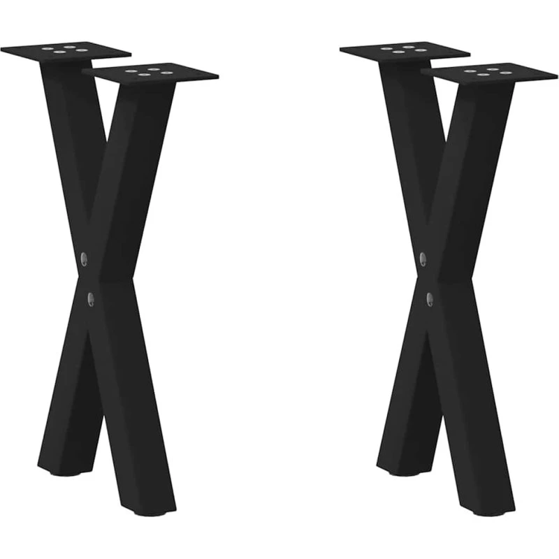 vidaXL X-formet sofabordsben 2 stk. sort 28 x (42-43) cm stål