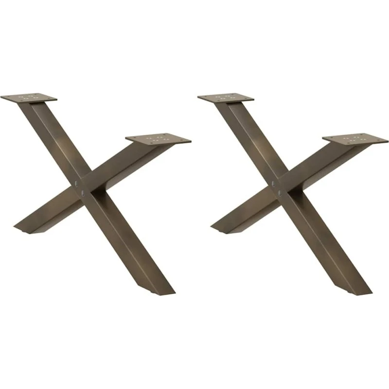 vidaXL sofabordsben X-formet 2 stk. naturstål 70x(30-31) cm