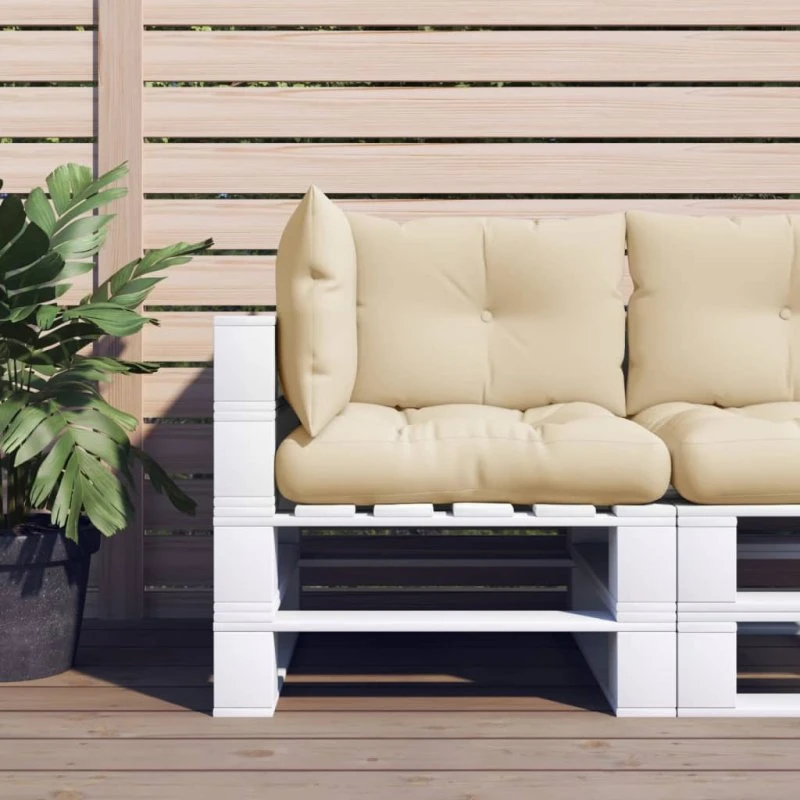 vidaXL Pallehynder 3 stk. beige, stof, udendørs