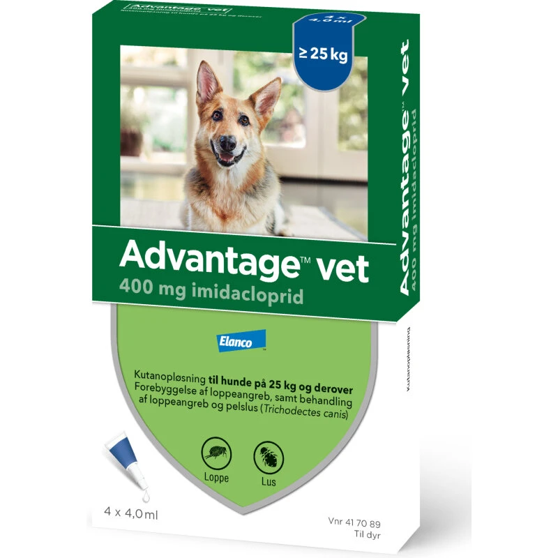 Advantage Vet loppemiddel til hund 25–40 kg, 4 pipetter