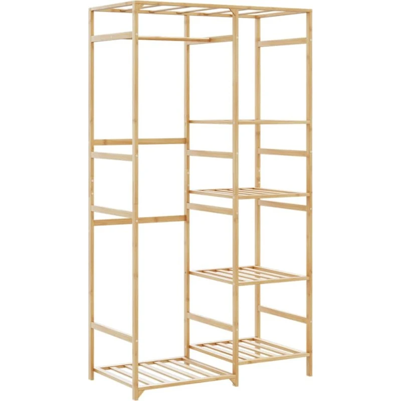 vidaXL Tøjstativ med Hylder 100x50x184,5 cm Bambus