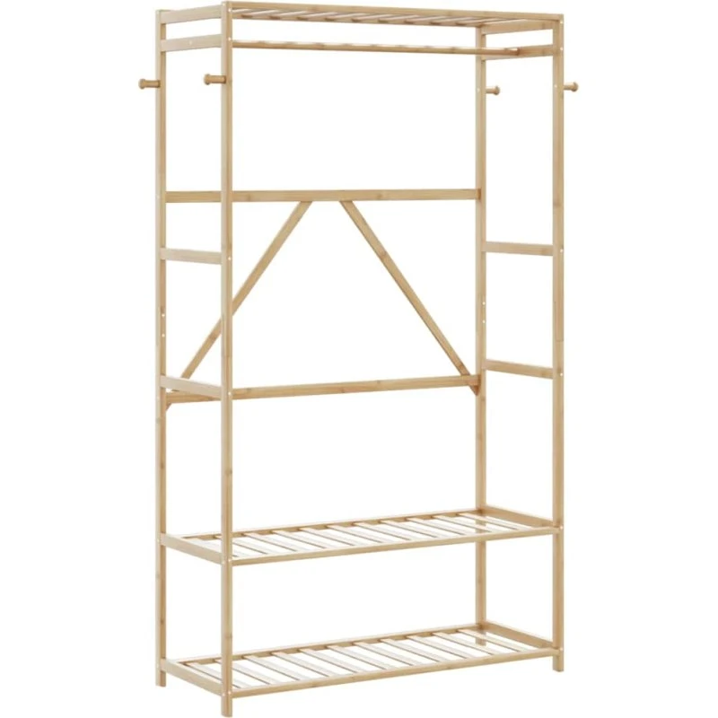 vidaXL Tøjstativ med Hylder 110x40x175 cm Bambus