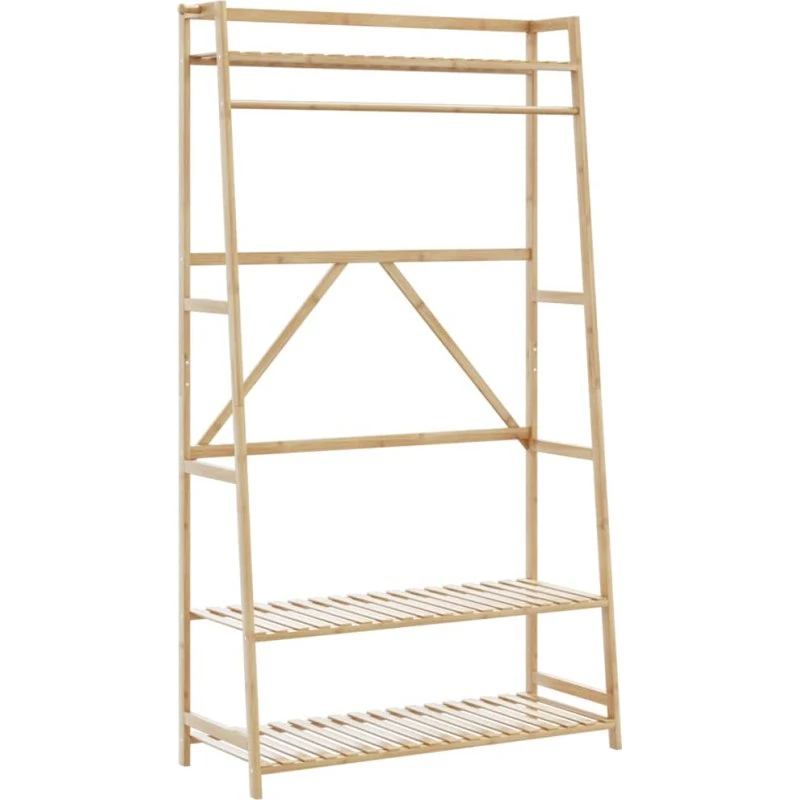 vidaXL tøjstativ med hylder 110x40x180 cm bambus