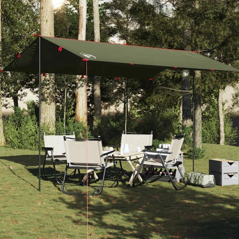 vidaXL tarp 406x306 cm olivengrøn vandtæt